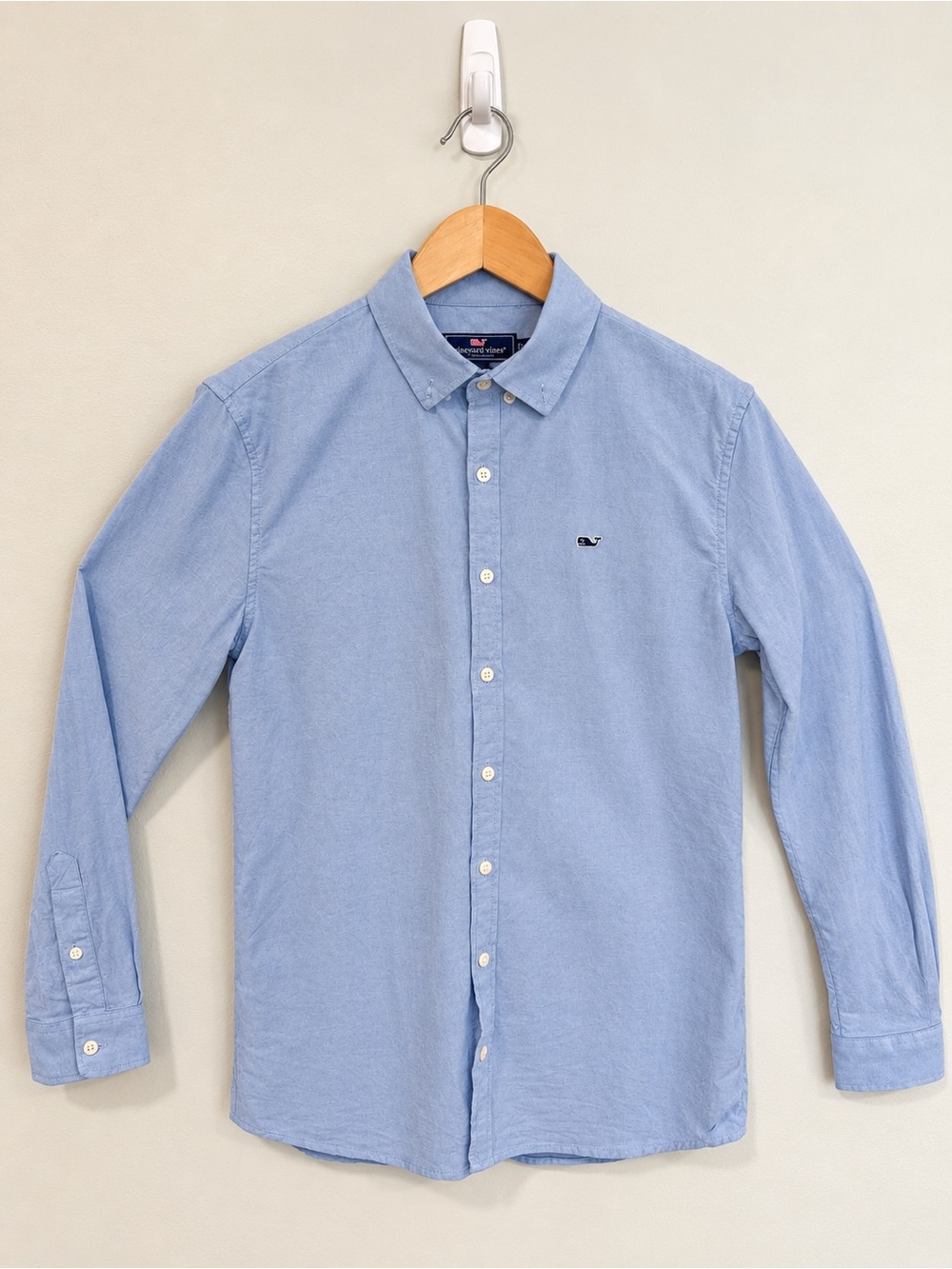 Vineyard Vines Boys Blue Oxford Button Down Shirt Whale Logo